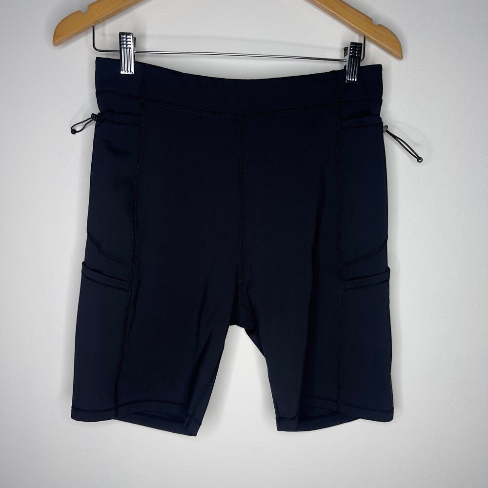 Halara NWOT Size Large Black High Waisted Biker Athletic Shorts w/ Side Pockets